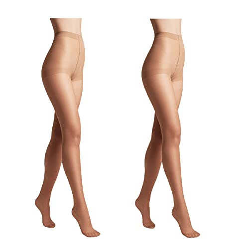 Conte elegant 2er-Pack langlebige Damenstrumpfhose Halbmatt - SOLO 20 DEN - Damen Feinstrumpfhose Strumpfhose mit markiertem Höschenteil - Einfarbig Farbe Beige Größe 4 von Conte elegant