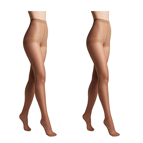 Conte elegant 2er-Pack langlebige Damenstrumpfhose Halbmatt - SOLO 20 DEN - Damen Feinstrumpfhose Strumpfhose mit markiertem Höschenteil - Einfarbig Farbe Bronz Größe 2 von Conte elegant