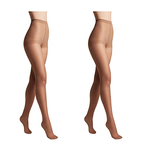 Conte elegant 2er-Pack langlebige Damenstrumpfhose Halbmatt - SOLO 20 DEN - Damen Feinstrumpfhose Strumpfhose mit markiertem Höschenteil - Einfarbig Farbe Bronz Größe 3 von Conte elegant