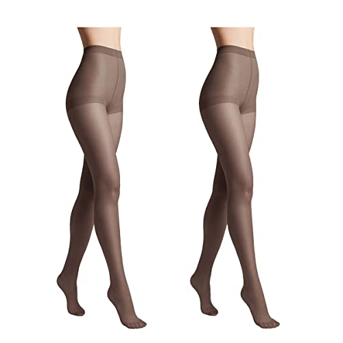 Conte elegant 2er-Pack langlebige Damenstrumpfhose Halbmatt - SOLO 20 DEN - Damen Feinstrumpfhose Strumpfhose mit markiertem Höschenteil - Einfarbig Farbe Grafit Größe 3 von Conte elegant