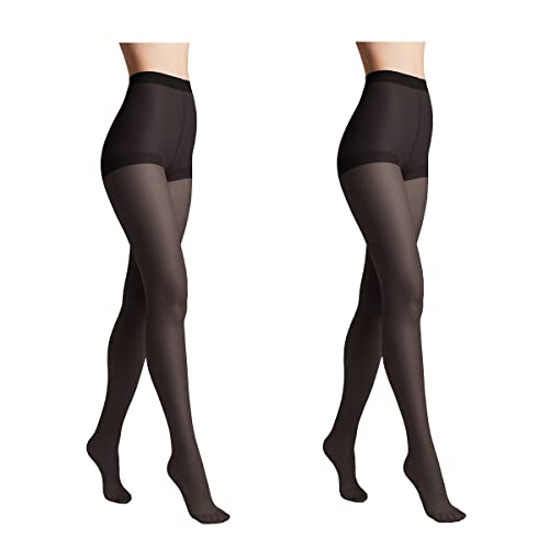 Conte elegant 2er-Pack langlebige Damenstrumpfhose Halbmatt - SOLO 20 DEN - Damen Feinstrumpfhose Strumpfhose mit markiertem Höschenteil - Einfarbig Farbe Schwarz Größe 2 von Conte elegant