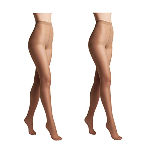 Conte elegant 2er-Pack langlebige Damenstrumpfhose Halbmatt - SOLO 40 DEN - Damen Feinstrumpfhose Strumpfhose mit markiertem Höschenteil - Einfarbig Farbe Bronz Größe 4 von Conte elegant