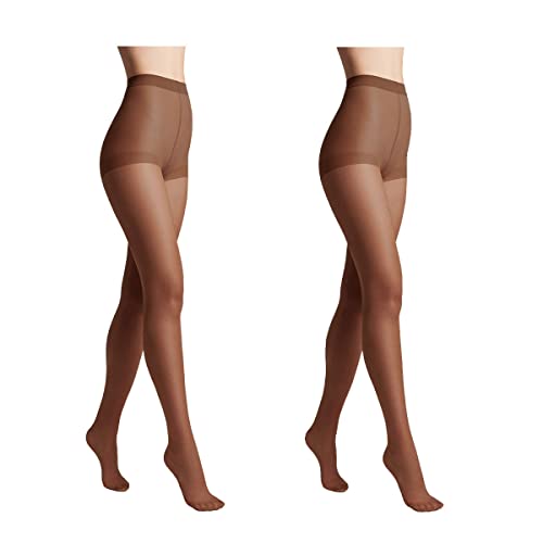 Conte elegant 2er-Pack langlebige Damenstrumpfhose Halbmatt - SOLO 40 DEN - Damen Feinstrumpfhose Strumpfhose mit markiertem Höschenteil - Einfarbig Farbe Mocca Größe 3 von Conte elegant