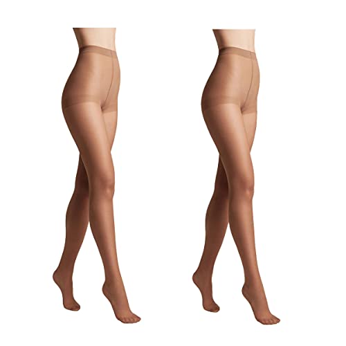 Conte elegant 2er-Pack langlebige Damenstrumpfhose Halbmatt - SOLO 40 DEN - Damen Feinstrumpfhose Strumpfhose mit markiertem Höschenteil - Einfarbig Farbe Natural Größe 3 von Conte elegant