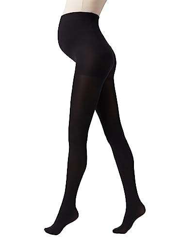 Conte elegant AMORE 60 DEN Strumfphosen für Werdende Mütter - Strumpfhosen Damen - Umstandsmode - Umstandsstrumpfhose - Schwangerschaft - Bauchstütze Schwangerschaft - Nero - Gr. 5 von Conte elegant