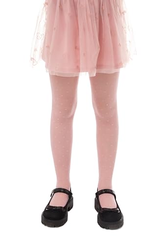 Conte elegant Anabel Schicke Kinderstrumpfhose - Alltagsstrumpfhosen - Strumpfhose mit Höschenteil und Flachnaht - Herzmuster - Bequem - 20 DEN - 128-134 - Pink - 1 Stück von Conte elegant