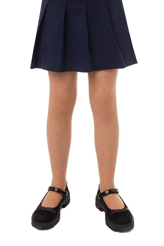 Conte elegant Anabel Schicke Kinderstrumpfhose - Alltagsstrumpfhosen - Strumpfhose mit Höschenteil und Flachnaht - Herzmuster - Bequem - 20 DEN - 140-146 - Natural - 1 Stück von Conte elegant