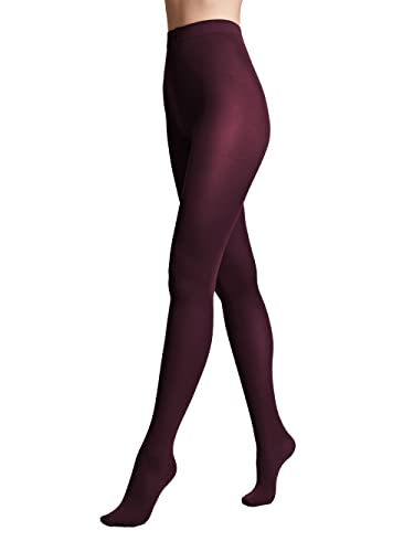 Conte elegant - Damenstrumpfhose - TRENDS - 150 DEN - Netzstrumpfhose - Umstandsmode - Zweilagige - Mikrofaserstruktur - Glatte - Einheitliche - Verstärkte Zehen Farbe Marsala-Größe 5 von Conte elegant