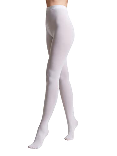 Conte elegant - Damenstrumpfhose - TRIUMF - 220 DEN - Netzstrumpfhose - Mikrofaser - Shapewear Damen Bauchweg - Tanzstrumpfhose - Gleichmäßig - Verstärkte Zehen Farbe Weiß Größe 3 von Conte elegant