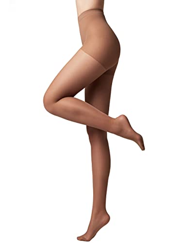 Conte elegant Damenstrumpfhose für empfindliche Haut mit Vitamin E - ACTIVE SOFT Lycra 40 DEN - Modellierende Wirkung Damen Feinstrumpfhose Strumpfhose - Einfarbig - Farbe Mocca Größe 4 von Conte elegant