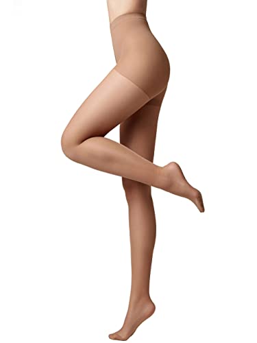 Conte elegant Damenstrumpfhose für empfindliche Haut mit Vitamin E - ACTIVE SOFT Lycra 40 DEN - Modellierende Wirkung Damen Feinstrumpfhose Strumpfhose - Einfarbig - Farbe Natural Größe 2 von Conte elegant