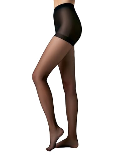 Conte elegant - Strumpfhose Balance Push Up Effekt - Damen Strümpfe 15DEN - Bauchmodellierung, Hohe Taille Butt Lift, Feines Weiches Material Pantyhose für Frauen - Schwarz - Größe 5 von Conte elegant