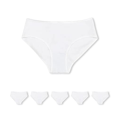Conte elegant Unterhose Damen Baumwolle 5er-Pack Höschen – Unterwäsche Frauen Hipster – Atmungsaktiv mit Gummiband – Damen Unterwäsche Frauen – Cotton Underwear Women LB 2014 Weiß 98 von Conte elegant