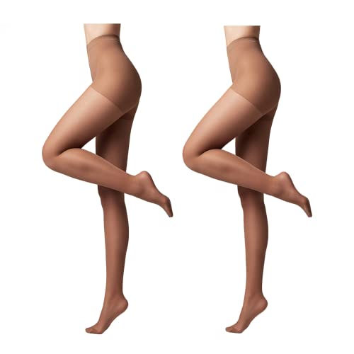 Conte elegant modellierende Damenstrumpfhose 2er Pack - ACTIVE 20 DEN - Stimuliert die Blutzirkulation formende Feinstrumpfhose Damen Strumpfhose - Farbe Mocca Größe 4 von Conte elegant