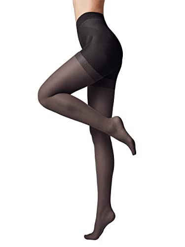 Conte elegant modellierende Damenstrumpfhose mit Push-up Effekt - X-PRESS 20 DEN - Formende Feinstrumpfhose Damen Strumpfhose - Einfarbig - Farbe Schwarz Größe 5 von Conte elegant