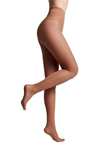 Conte elegant seidige Damenstrumpfhose mit verstärktem Höschen - BIKINI 20 DEN - Feinstrumpfhose Damen Strumpfhose extrem elastisch - Farbe Mocca Größe 4 von Conte elegant