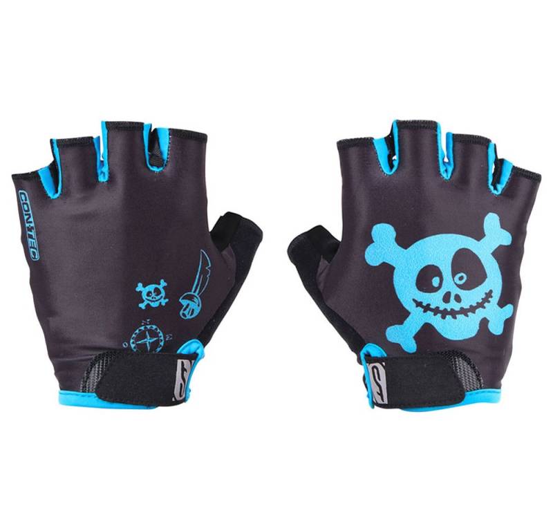 Contec Fahrradhandschuhe Contec Kinderhandschuh Pirate Gr.M/5 schwarz neoblue Fahrrad von Contec