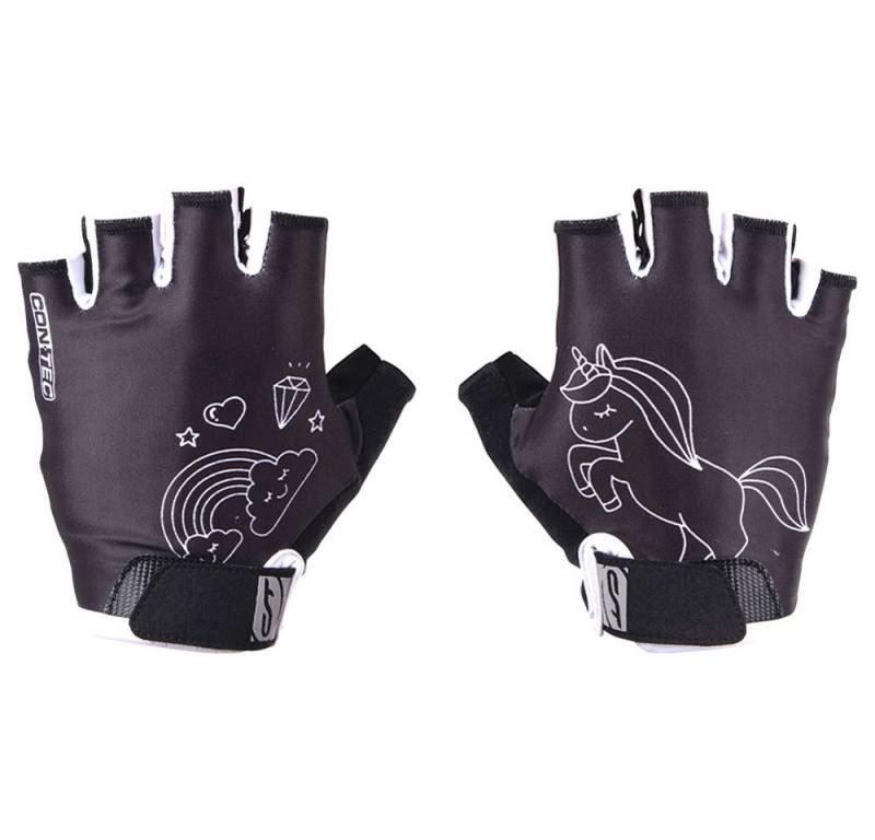 Contec Fahrradhandschuhe Contec Kinderhandschuh Unicorn Gr.M/5 schwarz weiß Fahrrad von Contec