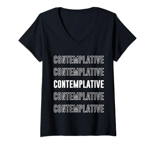 Damen Besinnlich T-Shirt mit V-Ausschnitt von Contemplative Apparel