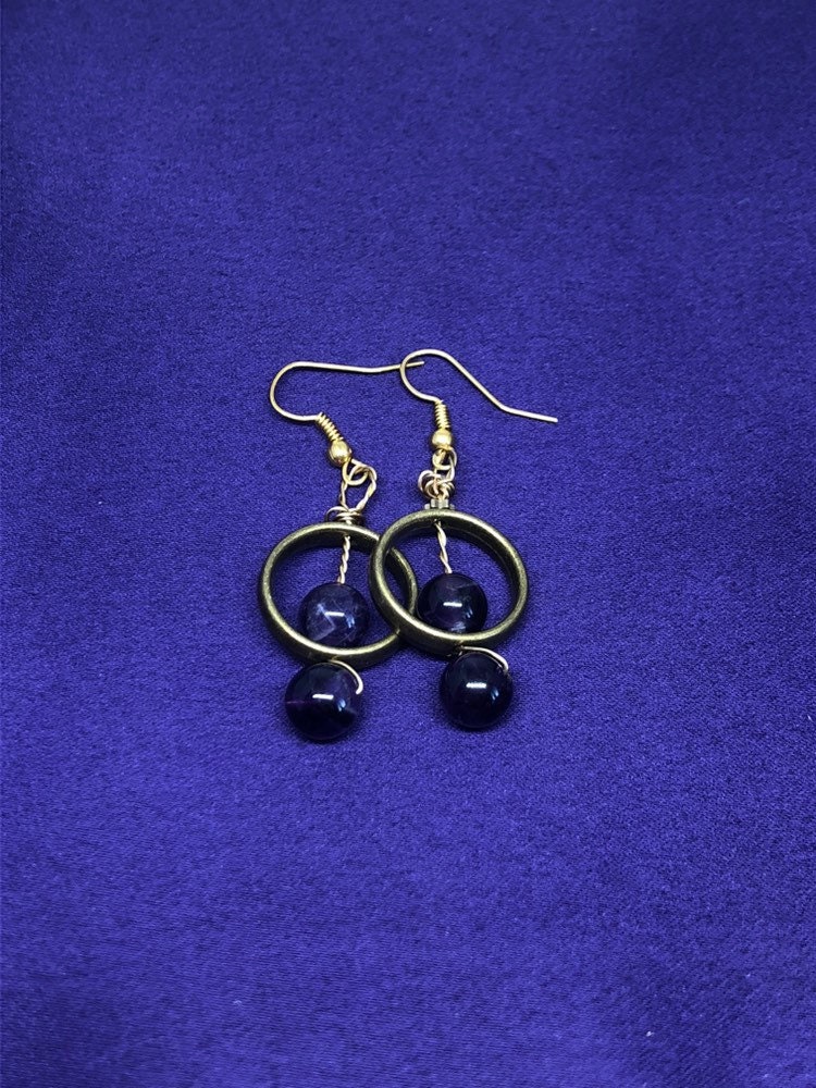 Edelstein Ohrringe Kristall Amethyst Silber Schmuck Heilung Amythyst Edelstein Ohrringe Kristall Amethyst Silber Schmuck Heilung Amythyst von ContinentClo