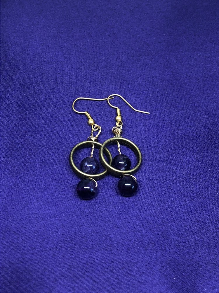 Edelstein Ohrringe Kristall Amethyst Silber Schmuck Heilung Amythyst Edelstein Ohrringe Kristall Amethyst Silber Schmuck Heilung Amythyst von ContinentClo