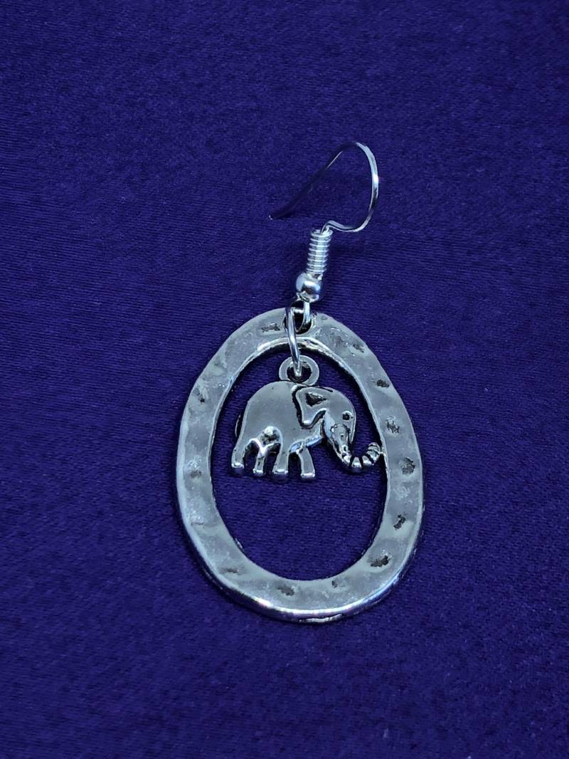 Elefant Ohrringe Kristall Rosenquarz Silber Schmuck Heilkristall von ContinentClo