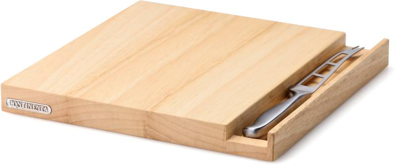 Continenta Käsebrett "mit Messer, Gummibaum" hochwertige Verarbeitung, inkl. Käsemesser von Continenta
