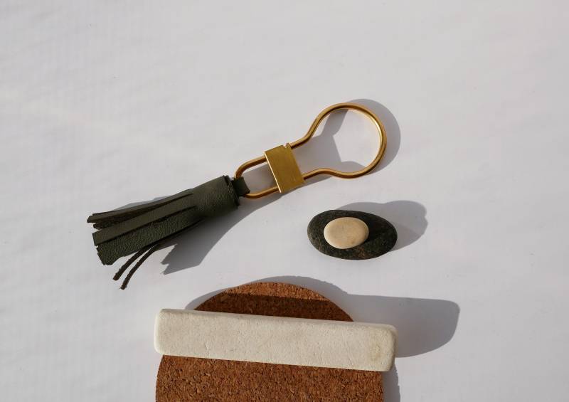 Luxus Grün Leder Quaste. Schlüssel Charme. Echtes Schlüsselanhänger. Fransen Fob . Handtasche Quaste von ContourCo