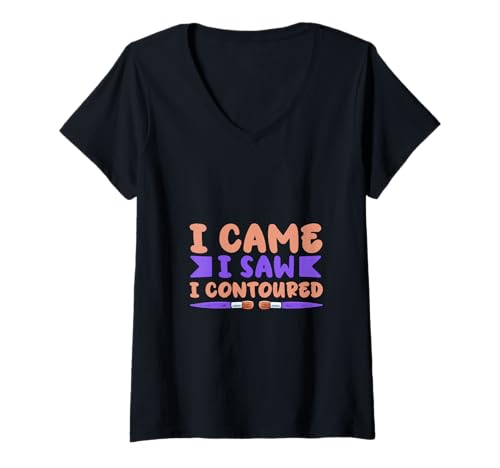 Damen Contour Queen - Beauty Humor T-Shirt mit V-Ausschnitt Damen Contour Queen - Beauty Humor T-Shirt mit V-Ausschnitt von Contouring und Beauty Humor Designs