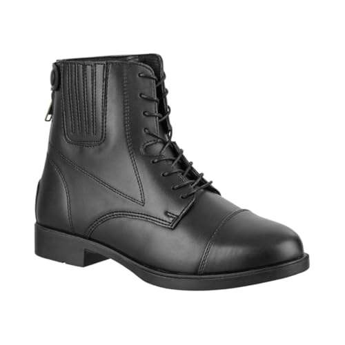 Contrace© Reitstiefeletten »BZ Lace Vegan« - Damen Reitschuhe aus Kunstleder – atmungsaktive Stiefeletten – Reißverschluss, Schnürung, Gummisohle & Mesh-Futter – schwarz – Größe 42 von Contrace