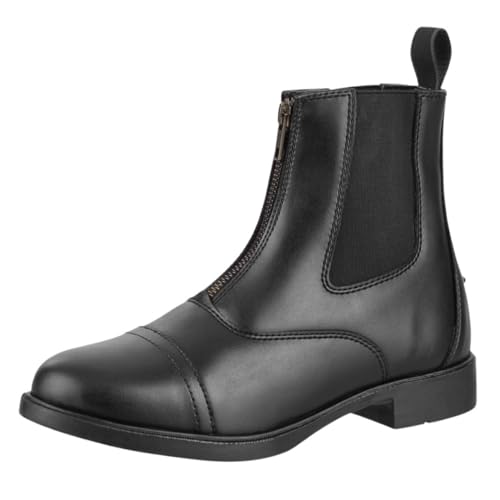 Contrace© Reit-Stiefelette »FZ Vegan« - Zip-Boot - Reißverschluss vorne - Reit-Schlupf-Schuh - Komfortinnensohle - Gummisohle - Meshfutter - Hautverträglich - Atmungsaktiv - Schwarz 39 von Contrace