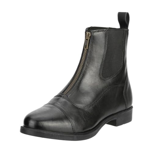 Contrace© Stiefelette »Frontzip Leather« - Chelsea Boot - Reit-Schlupf-Schuh - Echtleder - Komforteinlegsohle - Gummisohle - Micro Lining - Hautverträglich - Atmungsaktiv - Schwarz 41 von Contrace
