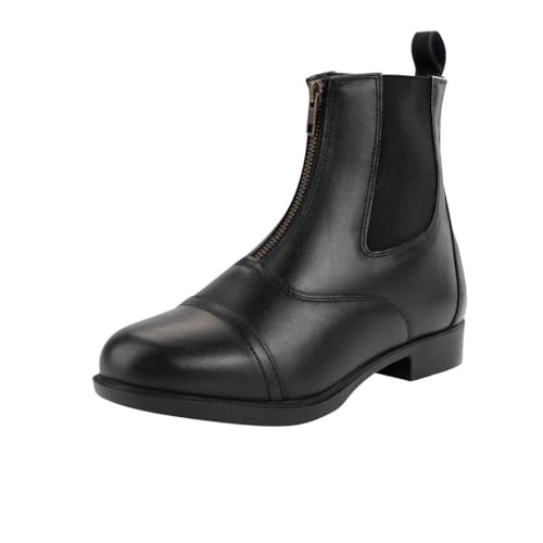 Contrace Vegane Reit-Stiefelette FZ Winter« - Zip-Boot - Veganer Reit-Schlupf-Schuh - Komfortinnensohle - Gummisohle - Teddyfutter - Hautverträglich - Atmungsaktiv - Schwarz 44 von Contrace