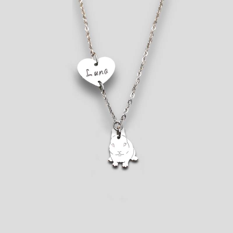 Kaninchen-Halskette/Hasen-Halskette Kaninchen-Liebhaber-Halskette Personalisiertes Kaninchen Haustier-Andenken Kaninchen-Halskette/Hasen-Halskette Kaninchen-Liebhaber-Halskette Personalisiertes Kaninchen Haustier-Andenken von ContrariaBijoux