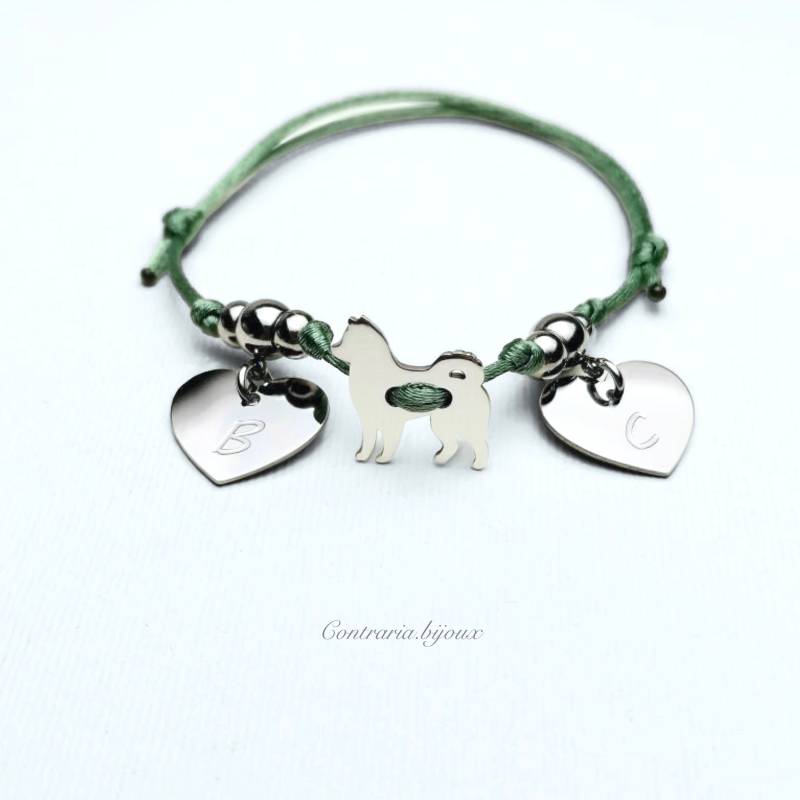 Personalisiertes Hundearmband, Personalisierte Hundesilhouette, Herz Mit Eingraviertem Anfangsbuchstaben, Pfote Anfangsbuchstaben Personalisiertes Hundearmband, Personalisierte Hundesilhouette, Herz Mit Eingraviertem Anfangsbuchstaben, Pfote Anfangsbuchstaben von ContrariaBijoux