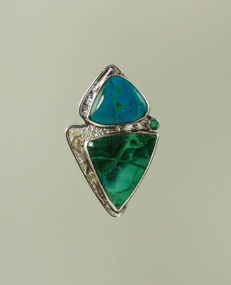 Chrysokoll, Malachit Und Smaragd Brosche Chrysokoll, Malachit Und Smaragd Brosche von ContraryMaryJewelry