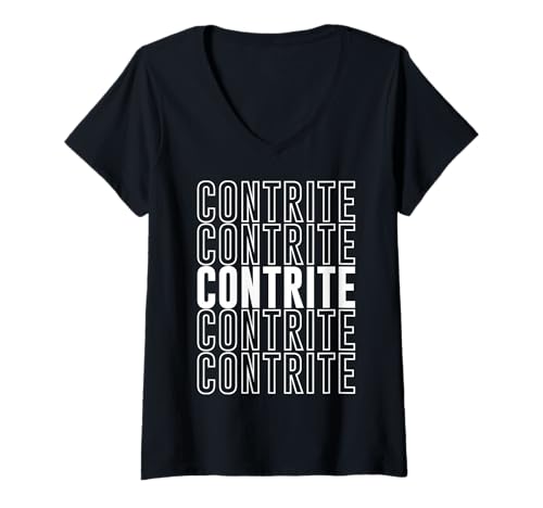 Damen Zerknirscht T-Shirt mit V-Ausschnitt Damen Zerknirscht T-Shirt mit V-Ausschnitt von Contrite Apparel