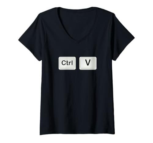 Damen Control V – Ctrl V Kid Kleinkind Tastaturkappen Strg V Erwachsene T-Shirt mit V-Ausschnitt Damen Control V – Ctrl V Kid Kleinkind Tastaturkappen Strg V Erwachsene T-Shirt mit V-Ausschnitt von Control C Control V Dad Son Mom Daughter Matching