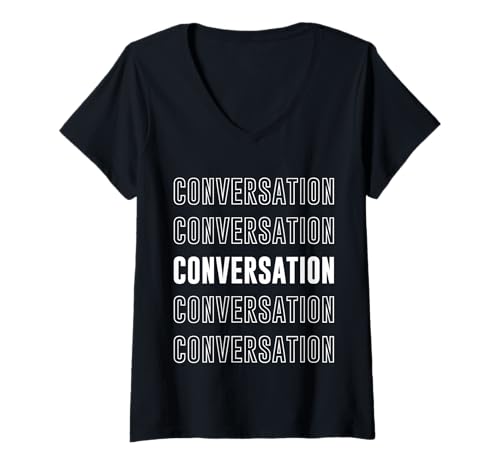 Damen Gespräch T-Shirt mit V-Ausschnitt Damen Gespräch T-Shirt mit V-Ausschnitt von Conversation Apparel