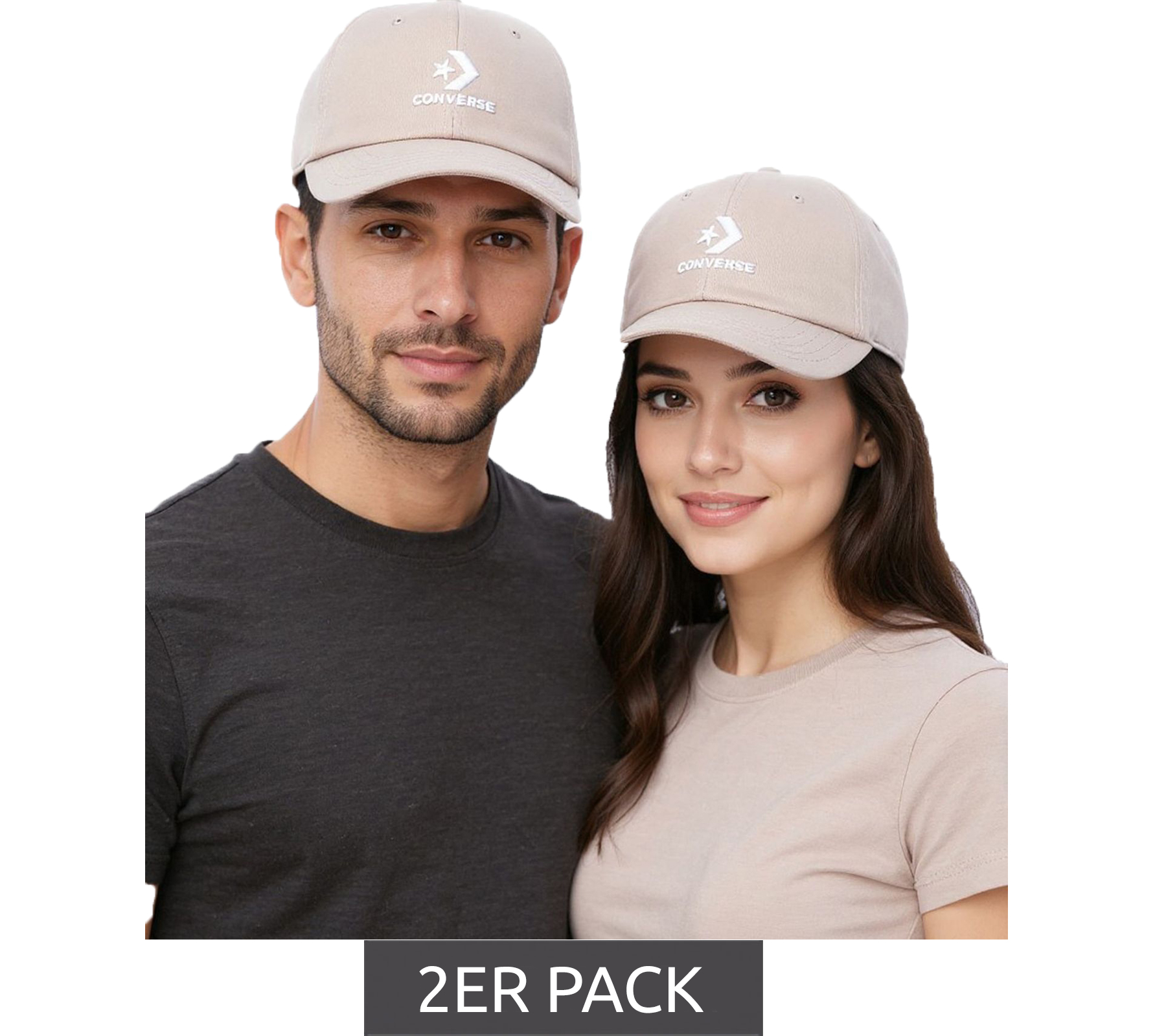 2er Sparpack Converse Lockup SC Baseball Snapback Caps Strandstein von Converse