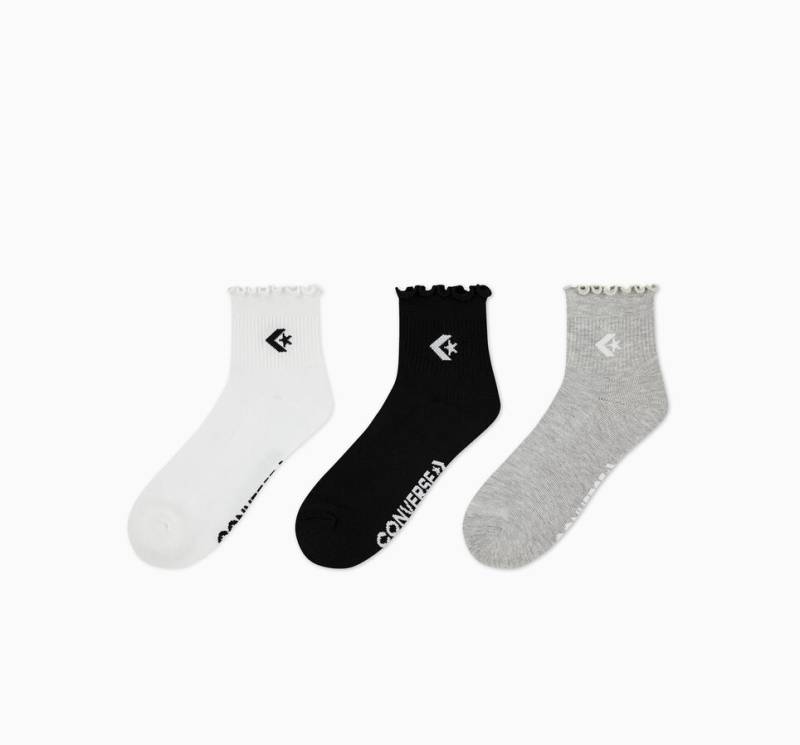 3-Pack Chevron Star Lettuce Cuff Quarter Socks von Converse