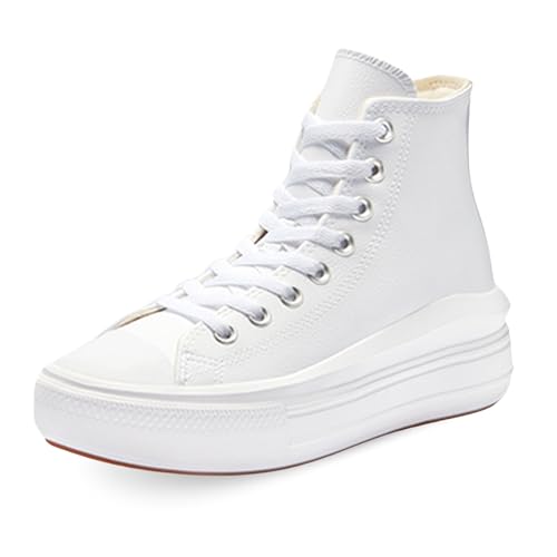 CONVERSE Damen Chuck Taylor All Star Move Platform FOUNDATIONAL Leather Sneaker, Weiß/Schwarz/Weiß, 41 EU von CONVERSE