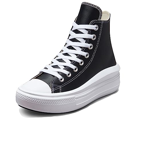 CONVERSE Damen Chuck Taylor All Star Move Platform FOUNDATIONAL Leather Sneaker, Schwarz Weiß Weiß, 37.5 EU von CONVERSE
