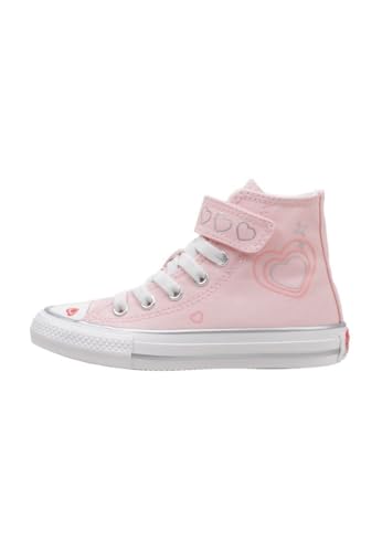 CONVERSE Snickers für Mädchen, Rosa mit Klettverschluss und Herzen, Ctas 1 V Hi, Rosa, 27 EU von Converse