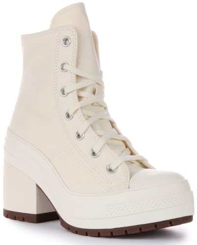 Converse A05253C Damen Chuck 70 Delux Heel Hi Boot Heeled Ankle Boots, Egret/Black, 43 EU von Converse