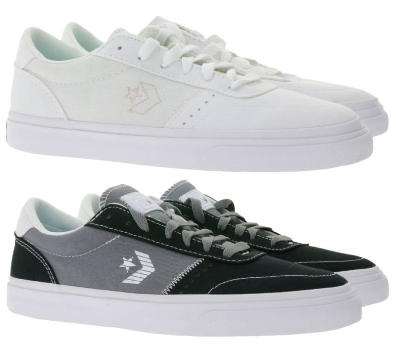 Converse BOULEVARD Low Top Sneaker mit SmartFOAM-Einlegesohle Skater-Schuhe für Damen in Weiß oder für Herren in Schwarz/Grau von Converse
