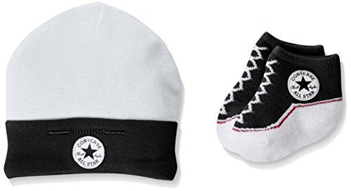 Converse Baby - Jungen Bekleidungsset Hat and Bootie, Mehrfarbig (Black), 0-6 Months (Herstellergröße: 0-6M) von Converse