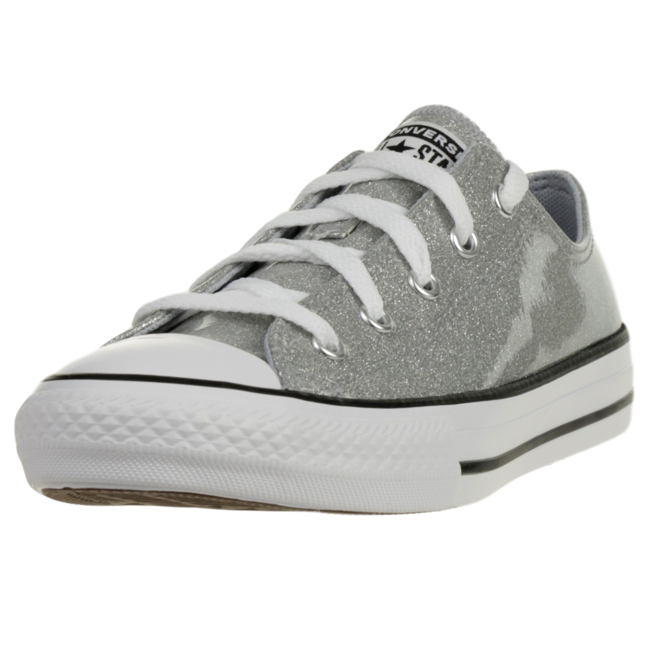 Converse CTAS OX Kinder Glitter Chucks Sneaker 666896C Silber von Converse