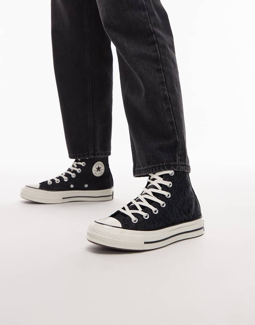 Converse - Chuck 70 Hi - Sneaker mit Leopardenmuster in Schwarz von Converse