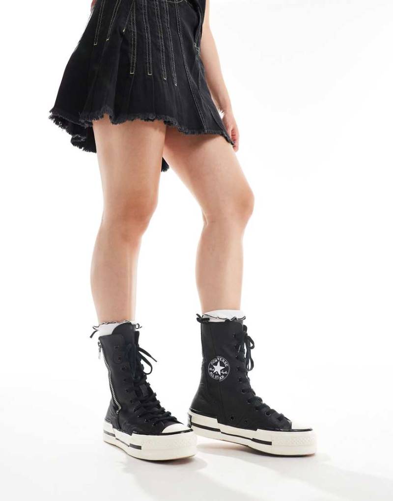 Converse - Chuck 70 Plus X Hi - Lederstiefel in Schwarz von Converse